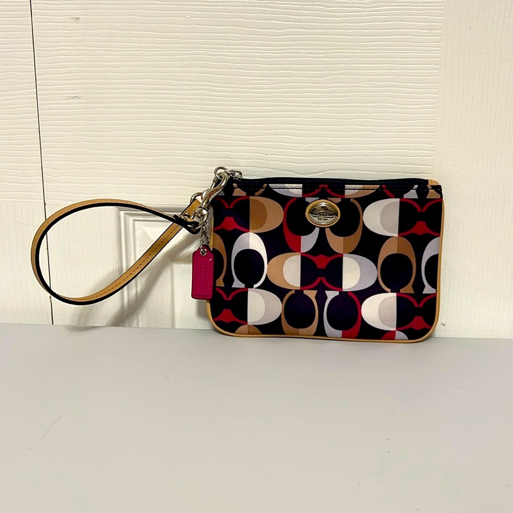 EUC Coach Wristlet Multi Colors 4 1/2 x 6